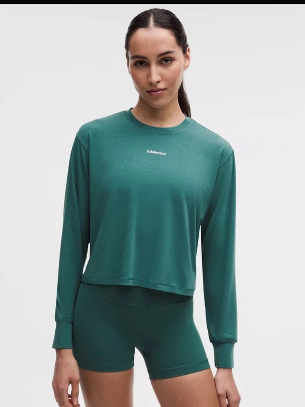 lululemon athletica deep marina Long-Sleeve Cropped Crew